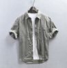 Picture of Summer Streetwear Cargo Shirt for Men - Short Sleeve, Oversized, Multi-Pocket, 100% Cotton - AZ828🌾