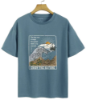 Picture of Waves & Slogan Graphic Drop Shoulder Tee - Casual T-Shirt for Women🌊