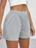 Picture of Slogan Embroidery Frayed Hem Sports Shorts☀️