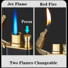 Picture of Dragon Double Flame Lighter - Windproof Jet Fire with Inflatable Crocodile Design for Men's Gift🐲