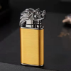 Picture of Dragon Double Flame Lighter - Windproof Jet Fire with Inflatable Crocodile Design for Men's Gift🐲