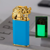 Picture of Dragon Double Flame Lighter - Windproof Jet Fire with Inflatable Crocodile Design for Men's Gift🐲