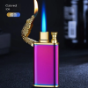 Picture of Dragon Double Flame Lighter - Windproof Jet Fire with Inflatable Crocodile Design for Men's Gift🐲